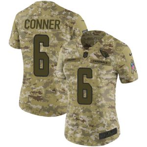 wholesale Cardinals #6 James Conner Camo Women's Stitched NFL Limited 2018 Salute To Service Jersey