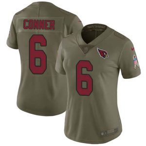 Cardinals #6 James Conner Olive Women's Stitched NFL Limited 2017 Salute To Service Jersey