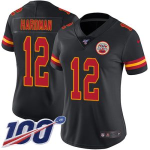 Chiefs #12 Mecole Hardman Black Women's Stitched NFL Limited Rush 100th Season Jersey