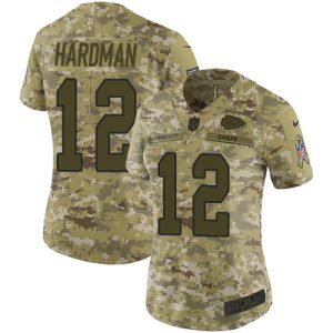 Chiefs #12 Mecole Hardman Camo Women's Stitched NFL Limited 2018 Salute to Service Jersey