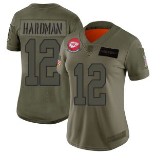 chiefs #12 mecole hardman camo women's stitched nfl limited 2019 salute to service cheap jersey