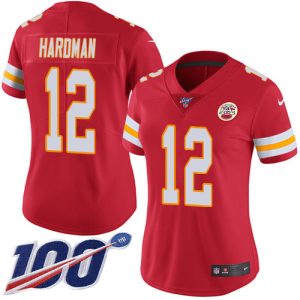 chiefs #12 mecole hardman red team color women's stitched nfl 100th season vapor limited cheap jersey