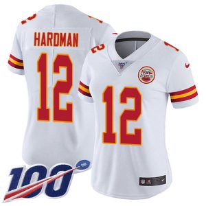 Chiefs #12 Mecole Hardman White Women's Stitched NFL 100th Season Vapor Limited Jersey