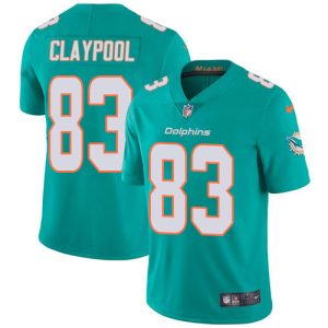 Dolphins #83 Chase Claypool Aqua Green Team Color Men's Stitched NFL Vapor Untouchable Limited Jersey