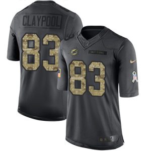 Dolphins #83 Chase Claypool Black Men's Stitched NFL Limited 2016 Salute to Service Jersey