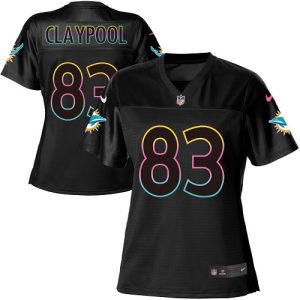 dolphins #83 chase claypool black women's nfl fashion game wholesale jersey