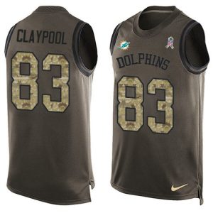 dolphins #83 chase claypool green men's stitched nfl limited salute to service tank top cheap jersey