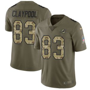 cheap Dolphins #83 Chase Claypool Olive/Camo Men's Stitched NFL Limited 2017 Salute To Service Jersey