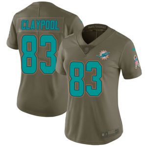 Dolphins #83 Chase Claypool Olive Women's Stitched NFL Limited 2017 Salute To Service Jersey