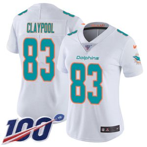 dolphins #83 chase claypool white women's stitched nfl 100th season vapor untouchable limited cheap jersey