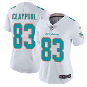 Dolphins #83 Chase Claypool White Women's Stitched NFL Vapor Untouchable Limited Jersey