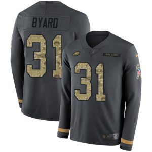 cheap Eagles #31 Kevin Byard Anthracite Salute to Service Men's Stitched NFL Limited Therma Long Sleeve Jersey