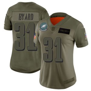 Eagles #31 Kevin Byard Camo Women's Stitched NFL Limited 2019 Salute To Service Jersey