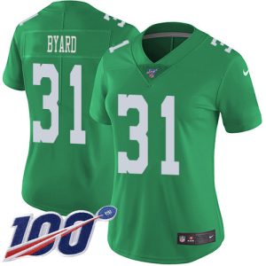 cheap Eagles #31 Kevin Byard Green Women's Stitched NFL Limited Rush 100th Season Jersey