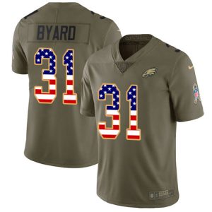 eagles #31 kevin byard olive/usa flag youth stitched nfl limited 2017 salute to service cheap jersey