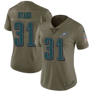 Eagles #31 Kevin Byard Olive Women's Stitched NFL Limited 2017 Salute To Service Jersey