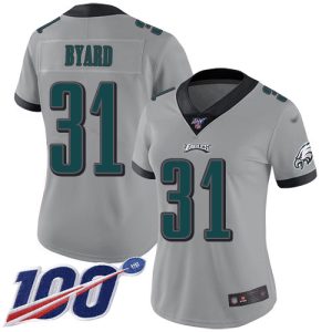 cheap Eagles #31 Kevin Byard Silver Women's Stitched NFL Limited Inverted Legend 100th Season Jersey