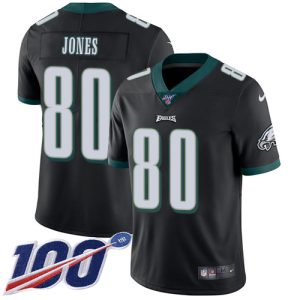 Eagles #80 Julio Jones Black Alternate Men's Stitched NFL 100th Season Vapor Untouchable Limited Jersey