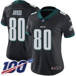 cheap Eagles #80 Julio Jones Black Alternate Women's Stitched NFL 100th Season Vapor Untouchable Limited Jersey