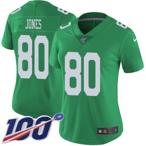 cheap Eagles #80 Julio Jones Green Women's Stitched NFL Limited Rush 100th Season Jersey