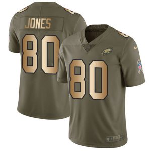 cheap Eagles #80 Julio Jones Olive/Gold Men's Stitched NFL Limited 2017 Salute To Service Jersey