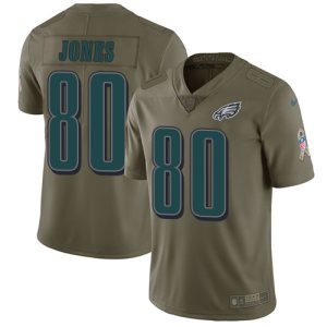 Eagles #80 Julio Jones Olive Men's Stitched NFL Limited 2017 Salute To Service Jersey