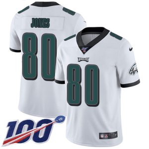 Eagles #80 Julio Jones White Men's Stitched NFL 100th Season Vapor Untouchable Limited Jersey