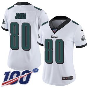 cheap Eagles #80 Julio Jones White Women's Stitched NFL 100th Season Vapor Untouchable Limited Jersey