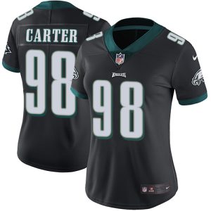 Eagles #98 Jalen Carter Black Alternate Women's Stitched NFL Vapor Untouchable Limited Jersey