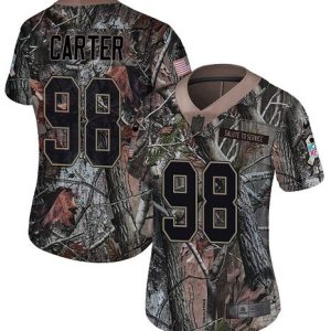 Eagles #98 Jalen Carter Camo Women's Stitched NFL Limited Rush Realtree Jersey