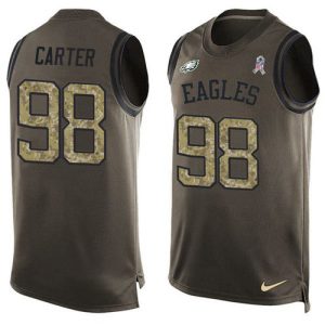 eagles #98 jalen carter green men's stitched nfl limited salute to service tank top cheap jersey