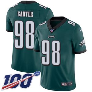 cheap Eagles #98 Jalen Carter Green Team Color Men's Stitched NFL 100th Season Vapor Untouchable Limited Jersey