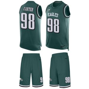 Eagles #98 Jalen Carter Green Team Color Men's Stitched NFL Limited Tank Top Suit Jersey