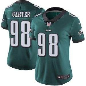 cheap Eagles #98 Jalen Carter Green Team Color Women's Stitched NFL Vapor Untouchable Limited Jersey