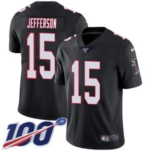 falcons #15 van jefferson black alternate men's stitched nfl 100th season vapor untouchable limited wholesale jersey