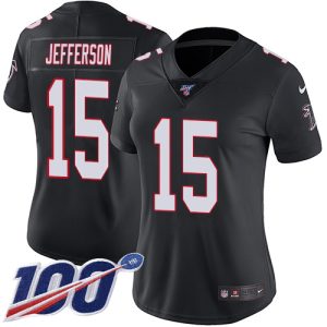 falcons #15 van jefferson black alternate stitched women's nfl 100th season vapor untouchable limited cheap jersey