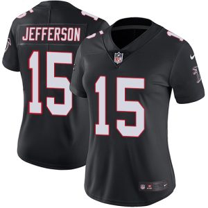 Falcons #15 Van Jefferson Black Alternate Stitched Women's NFL Vapor Untouchable Limited Jersey