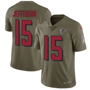 falcons #15 van jefferson olive men's stitched nfl limited 2017 salute to service wholesale jersey