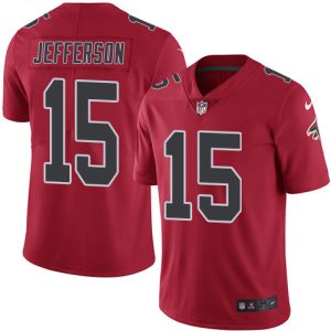 Falcons #15 Van Jefferson Red Stitched Youth NFL Limited Rush Jersey