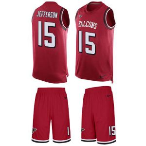 cheap Falcons #15 Van Jefferson Red Team Color Men's Stitched NFL Limited Tank Top Suit Jersey