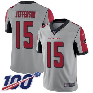 Falcons #15 Van Jefferson Silver Men's Stitched NFL Limited Inverted Legend 100th Season Jersey