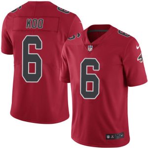 Falcons #6 Younghoe Koo Red Men's Stitched NFL Limited Rush Jersey