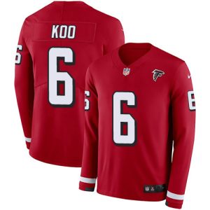 falcons #6 younghoe koo red team color men's stitched nfl limited therma long sleeve cheap jersey