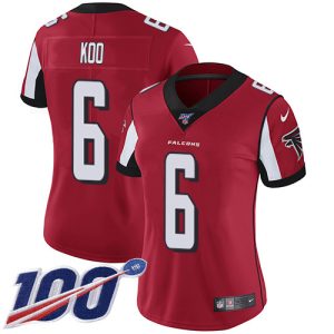 falcons #6 younghoe koo red team color stitched women's nfl 100th season vapor untouchable limited cheap jersey