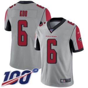 Falcons #6 Younghoe Koo Silver Stitched Youth NFL Limited Inverted Legend 100th Season Jersey