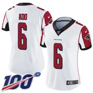 falcons #6 younghoe koo white stitched women's nfl 100th season vapor untouchable limited wholesale jersey