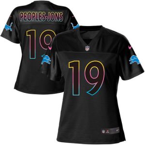 Lions #19 Donovan Peoples-Jones Black Women's NFL Fashion Game Jersey