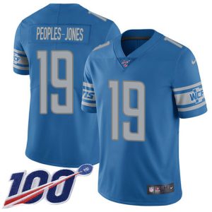 lions #19 donovan peoples-jones blue team color men's stitched nfl 100th season vapor untouchable limited cheap jersey