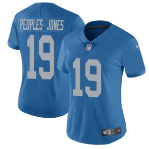 cheap Lions #19 Donovan Peoples-Jones Blue Throwback Women's Stitched NFL Vapor Untouchable Limited Jersey