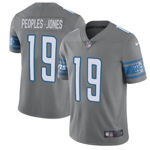 lions #19 donovan peoples-jones gray men's stitched nfl limited rush wholesale jersey